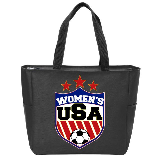 Womens Soccer USA Emblem Zip Tote Bag