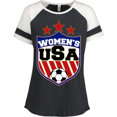 Womens Soccer USA Emblem Enza Ladies Jersey Colorblock Tee