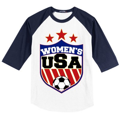 Womens Soccer USA Emblem Baseball Sleeve Shirt