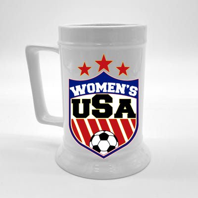 Womens Soccer USA Emblem Beer Stein