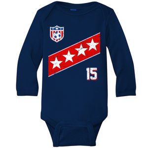 Women's US Soccer Jersey Baby Long Sleeve Bodysuit