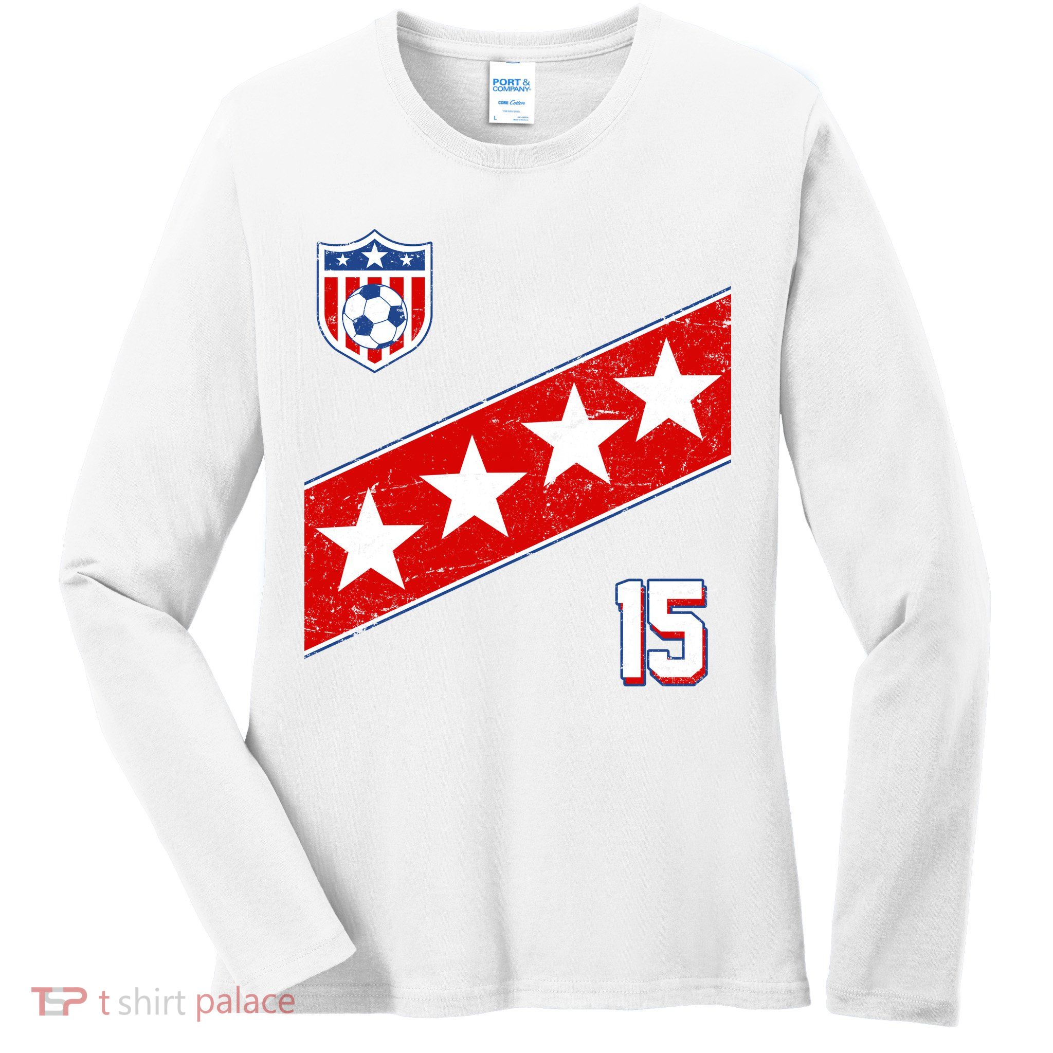 Women's US Soccer Jersey Ladies Long Sleeve Shirt