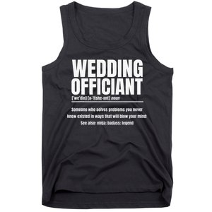 Wedding Officiant Noun Marriage Commissioner Civil Celebrant Tank Top