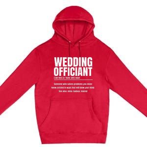 Wedding Officiant Noun Marriage Commissioner Civil Celebrant Premium Pullover Hoodie