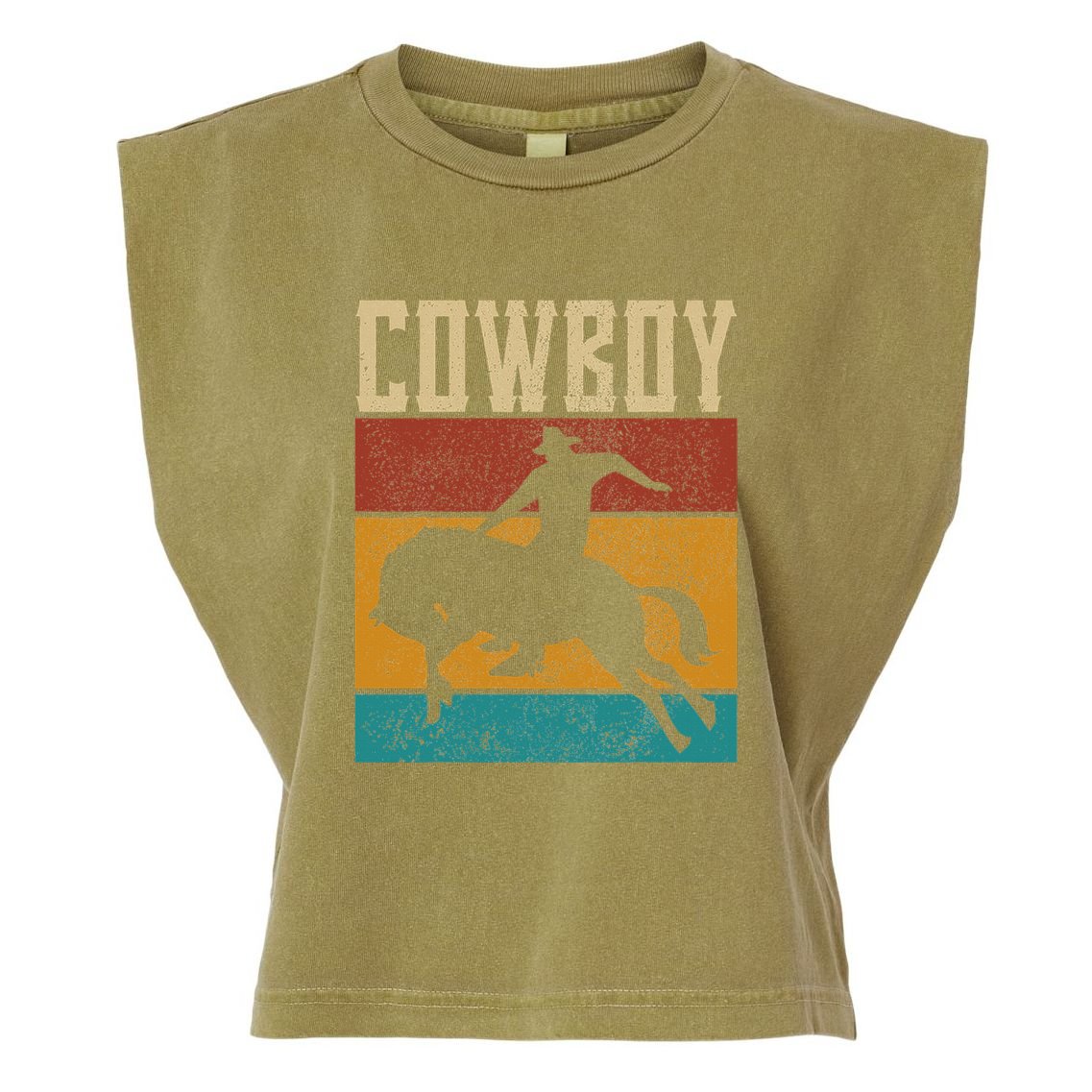 Western Outfits Nashville Country Rodeo Cowboy Garment-Dyed Women's Muscle Tee