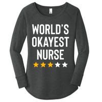 Worlds Okayest Nurse Er Cna Rn Nurse Life Funny Nurse Week Women's Perfect Tri Tunic Long Sleeve Shirt