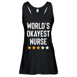 Worlds Okayest Nurse Er Cna Rn Nurse Life Funny Nurse Week Ladies Essential Flowy Tank