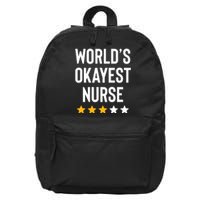 Worlds Okayest Nurse Er Cna Rn Nurse Life Funny Nurse Week 16 in Basic Backpack