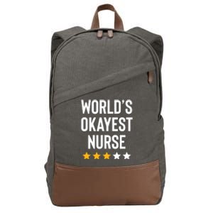 Worlds Okayest Nurse Er Cna Rn Nurse Life Funny Nurse Week Cotton Canvas Backpack