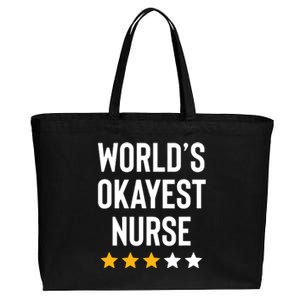 Worlds Okayest Nurse Er Cna Rn Nurse Life Funny Nurse Week Cotton Canvas Jumbo Tote