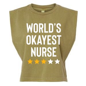 Worlds Okayest Nurse Er Cna Rn Nurse Life Funny Nurse Week Garment-Dyed Women's Muscle Tee