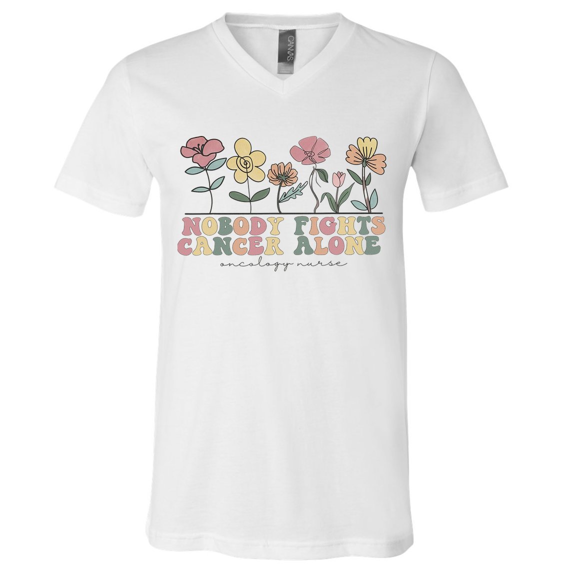Wildflower Oncology Nurse Hem Onc Nurse Hematology Oncology V-Neck T-Shirt