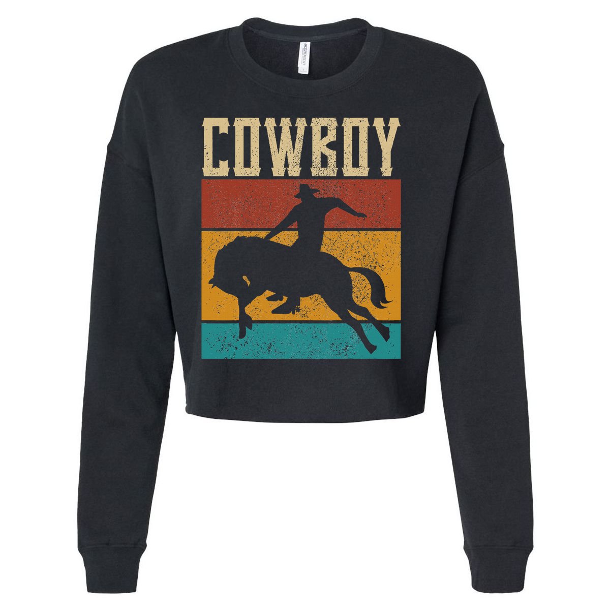 Western Outfits Nashville    Country Rodeo Cowboy Cropped Pullover Crew