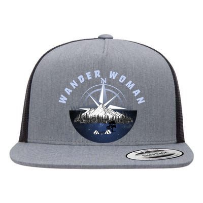 Wondar Woman Outdoors Camping Wonderer Flat Bill Trucker Hat