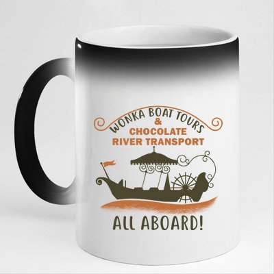 Wonka Boat Chocolate Tours All Aboard 11oz Black Color Changing Mug