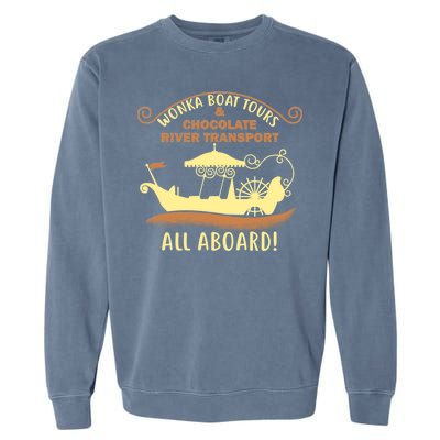 Wonka Boat Chocolate Tours All Aboard Garment-Dyed Sweatshirt