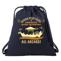 Wonka Boat Chocolate Tours All Aboard Drawstring Bag