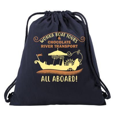 Wonka Boat Chocolate Tours All Aboard Drawstring Bag