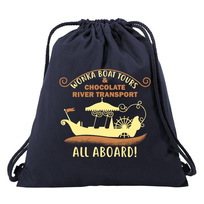 Wonka Boat Chocolate Tours All Aboard Drawstring Bag