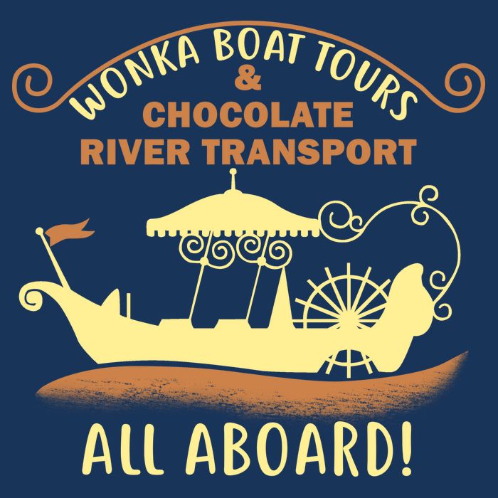 Wonka Boat Chocolate Tours All Aboard Drawstring Bag