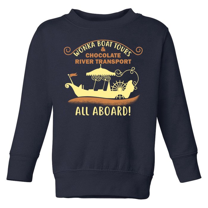 Wonka Boat Chocolate Tours All Aboard Toddler Sweatshirt