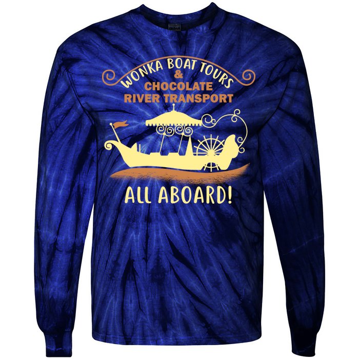 Wonka Boat Chocolate Tours All Aboard Tie-Dye Long Sleeve Shirt