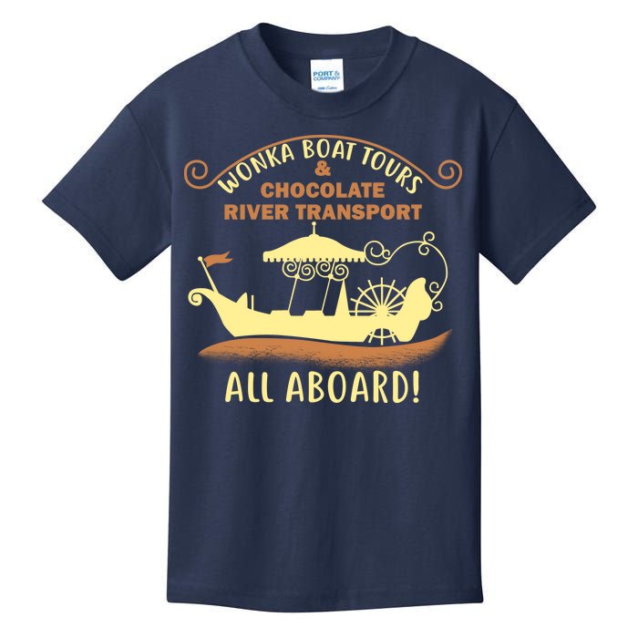 Wonka Boat Chocolate Tours All Aboard Kids T-Shirt