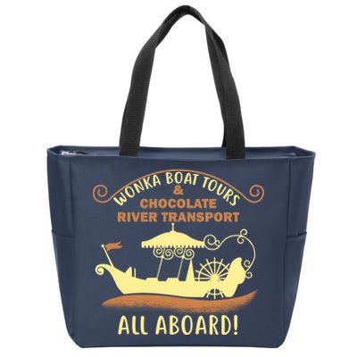 Wonka Boat Chocolate Tours All Aboard Zip Tote Bag