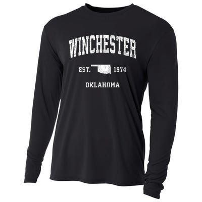 Winchester Oklahoma Ok Vintage Athletic Sports Cooling Performance Long Sleeve Crew