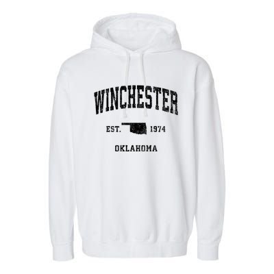 Winchester Oklahoma Ok Vintage Athletic Sports Garment-Dyed Fleece Hoodie