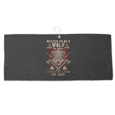 Wolf Of Odin Better To Be A Wolf Of Odin Than Large Microfiber Waffle Golf Towel