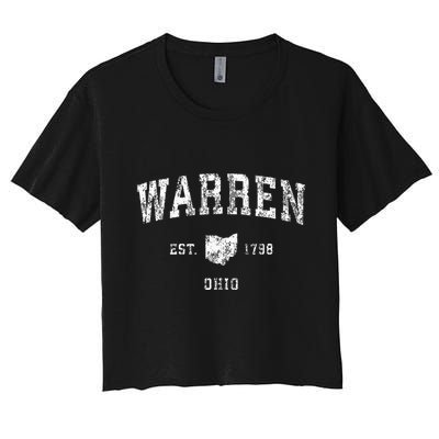 Warren Ohio Oh Vintage Athletic Sports Crop Top