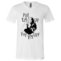 Wizard Of Oz Cowardly Lion Put Em Up V-Neck T-Shirt