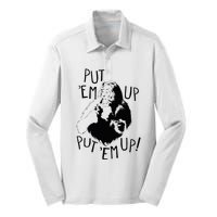 Wizard Of Oz Cowardly Lion Put Em Up Silk Touch Performance Long Sleeve Polo