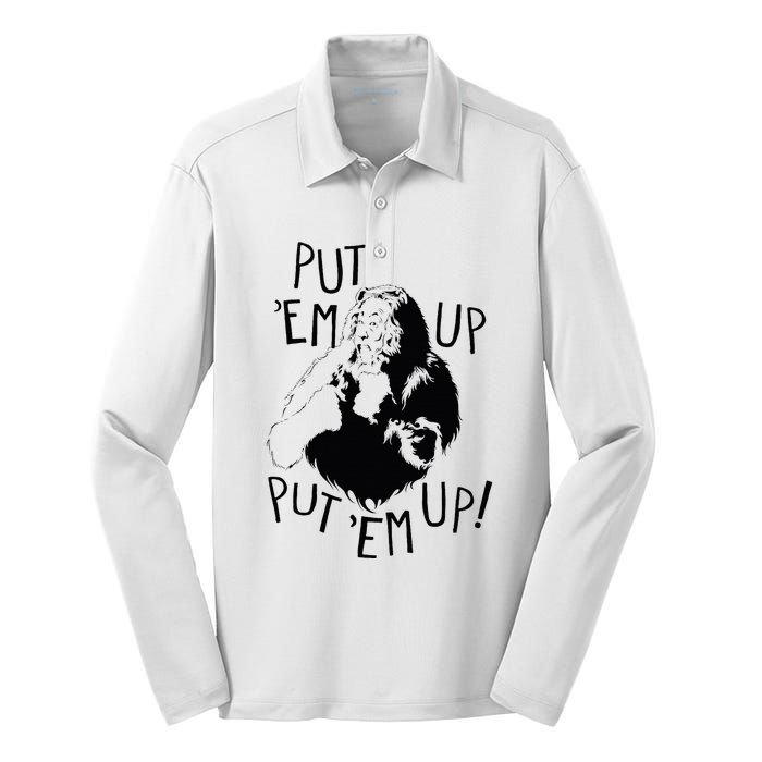 Wizard Of Oz Cowardly Lion Put Em Up Silk Touch Performance Long Sleeve Polo