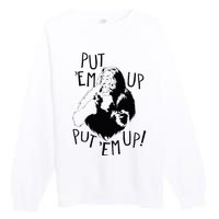 Wizard Of Oz Cowardly Lion Put Em Up Premium Crewneck Sweatshirt