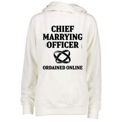 Wedding Officiant Officer Internet Ordained Minister Gift Womens Funnel Neck Pullover Hood