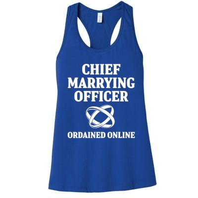 Wedding Officiant Officer Internet Ordained Minister Gift Women's Racerback Tank