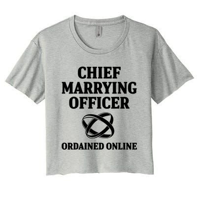 Wedding Officiant Officer Internet Ordained Minister Gift Women's Crop Top Tee