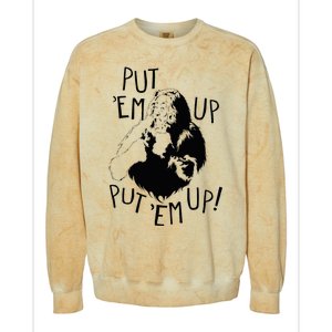 Wizard Of Oz Cowardly Lion Put Em Up Colorblast Crewneck Sweatshirt