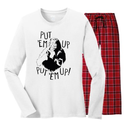 Wizard Of Oz Cowardly Lion Put Em Up Women's Long Sleeve Flannel Pajama Set 