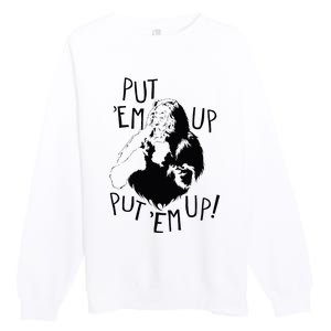 Wizard Of Oz Cowardly Lion Put Em Up Premium Crewneck Sweatshirt