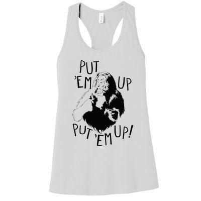 Wizard Of Oz Cowardly Lion Put Em Up Women's Racerback Tank