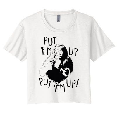 Wizard Of Oz Cowardly Lion Put Em Up Women's Crop Top Tee