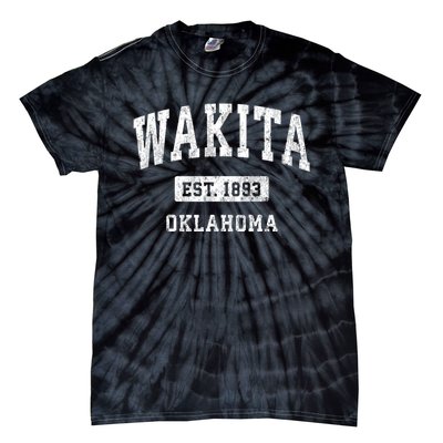 Wakita Oklahoma Ok Vintage Athletic Sports Tie-Dye T-Shirt