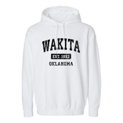 Wakita Oklahoma Ok Vintage Athletic Sports Garment-Dyed Fleece Hoodie