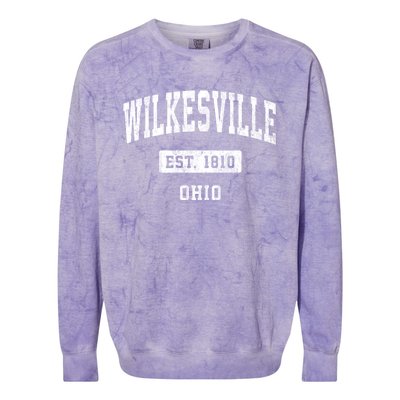 Wilkesville Ohio Oh Vintage Sports Established Colorblast Crewneck Sweatshirt