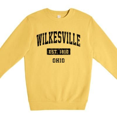 Wilkesville Ohio Oh Vintage Sports Established Premium Crewneck Sweatshirt