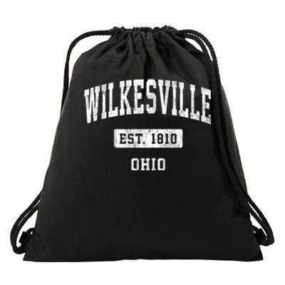 Wilkesville Ohio Oh Vintage Sports Established Drawstring Bag