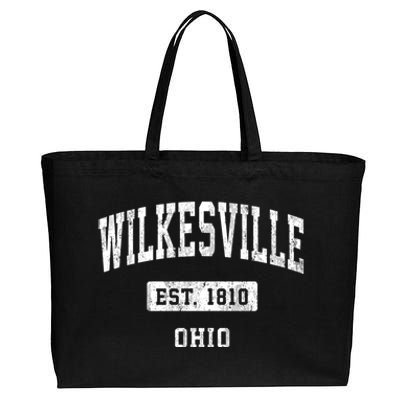 Wilkesville Ohio Oh Vintage Sports Established Cotton Canvas Jumbo Tote